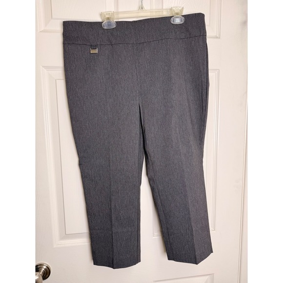 Alfani Pants - NWT Alfani Tummy Control Capri Pants Womens 14P Dark Grey Heather Pull On